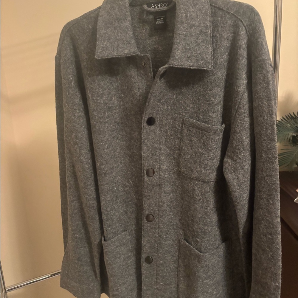 Ashro Charcoal Gray Men's Shirt Jacket